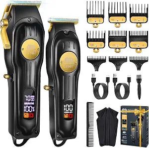 CIICII Mens Hair Clippers and Trimmers Set, Cordless Barber Haircut Kit