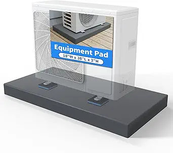 Air Jade Equipment Pad for Ductless Mini-Split Air Conditioner Heat Pump System, 18 ├ 38 ├ 3 inches, Plastic Mini Split Condenser Pad, Gray