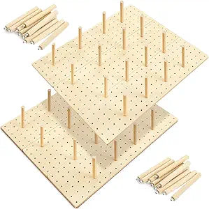Kigley 6 Pcs Wood Pegboard Drawer Organizer with 48 Pegs Wooden Peg Board System Peg Drawer Organizers for Kitchen Dishes Plate Pegboard Food Containers(20.98x5.91,Wood)