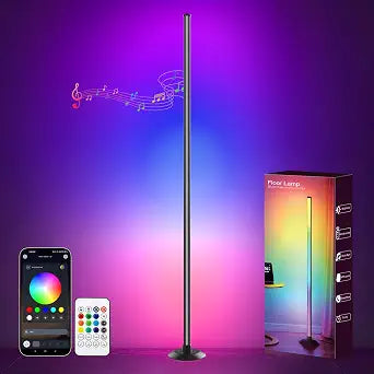 NBBUFF IC+RGBW Led Corner Floor Lamp USB Powered App & Remote Control,1Pack