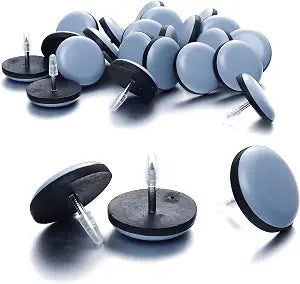 1" Nail on Furniture Sliders (24 Pack) - Furnigear Heavy Duty PTFE (Teflon) Chair Sliders Glides Wooden Furniture Movers Move Your Furniture Easily & Safety - Best Chair Leg Floor Protectors