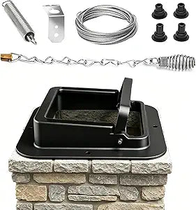 Anrain Chimney Damper Kit 13"x13"∩╝Double Seal Air Tight Damper Kit for Wood Burning Masonry Fireplaces∩╝Heat Resistant Aluminum Fireplace Damper∩╝Energy Efficient∩╝Rust Rain Resistant