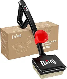 Feasto Grill Brush for Outdoor Grill & BBQ Grill Brush, 6-in-1 Bristle-Free with Interwoven-Tech & Thermal-Sensitive Sponge, Unique Seamless-Fit Scraper Tool for Cast Iron/Stainless-Steel Grates