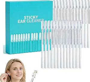 Sticky Ear Cleaning Sticks, 48Pcs Reusable Soft Rubber Adhesive Ear Pick, Gentle Ear Wax Removal Tools, Home Personal Ear Care Kit