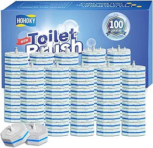 100pc Bulk Toilet Wand Refills - Disposable Toilet Brush Replacement Heads, Pack for Household Cleaning Bathroom cleaners Compatible Heads,washroom mats Brush Cleaning System,Clean Refill Pads.