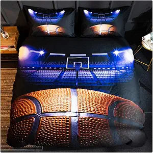 3D Sports Basketball Bedding Set for Teen Boys,Duvet Cover Sets with Pillowcases,Queen Size 87���x94���,3PCS,1 Duvet Cover+1 Pillow sham