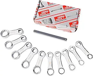 DISEN 10-Piece Metric Torque Wrench Adapter Set (10-19mm) - Chrome Vanadium Steel, 3/8-inch Square Drive Torque Adapter, Extension Rod Repair Tool, Color Box Packaging