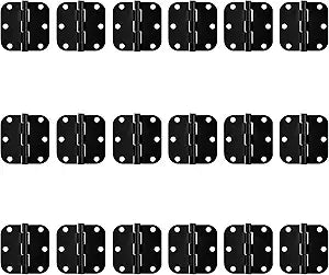 Zion 3 inches Matte Black Interior Door Hinges Heavy Duty Hinge Round Hinges 3 Inch Door Hinge Hardware 3" Black -18 Pack