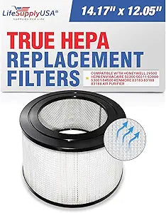 29500 HEPA Filter + 2 Carbon Pre-Filters Replacement Compatible with Honeywell Enviracaire 50300 50311 53000 53001 64500 Air Purifiers Kenmore 83163 83168 83188 by LifeSupplyUSA