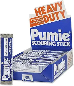 PUMIE Pumice Scouring Stick for Cleaning Toilet Rings Stain & Hard Water Rings, Extra Strong Heavy Duty Pumice Stone for Toilet Cleaning, Rust, Grills, Tough Bathroom, Ovens, Pools & Tubs - Pack of 12