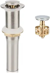 Pop Up Sink Drain, Detachable Basket, Without Overflow, Brushed Nickel