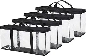 Fasmov 4 Pack VHS Storage Bag Hold up to 60 Large VHS Tapes (15 Each Bag)