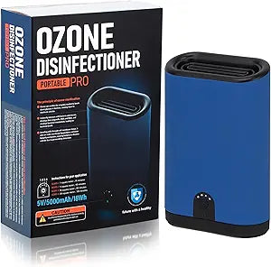 Portable Ozone Generator Air Purifier Γ 5000mAh Rechargeable Battery Operated Odor Eliminator for Home Car Hotel Rooms Bathroom Kitchen Pets Shoes Smoke & Dust