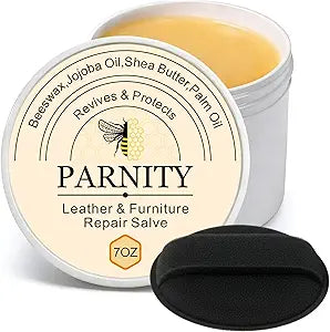 All-Natural Leather & Wood Furniture Repair Salve 7oz, Leather Conditioner & Polisher for Car Seats, Wood Flooring, Couches, Saddles, Boots & Bags
