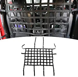 Dog Car Barrier Rear Seat Divider Net for Jeep, Mesh Cargo Pet Net for 2007-2020 Jeep Wrangler JK JKU JL JLU