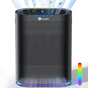 Air Purifiers for Home Large Room Cover 2,100 Ft┬▓,Home Air Purifier with Air Quality Monitor & Aromatherapy,Auto H13 Air Purifier Removes Pets Hair Dust Smoke Odor,with 7 Colors Light(Black)