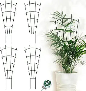 4-Pack Metal Trellis for Potted Plants, 43" Heavy Duty Garden Trellis for Climbing Plants, Rustproof Powder Coated Indoor/Outdoor Trellis for Climbing Vines, Flowers, Houseplants