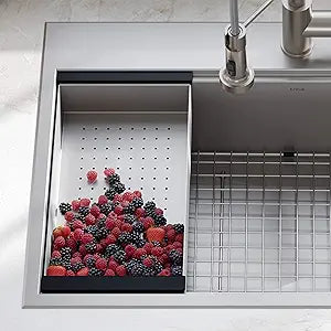 KRAUS Stainless Steel Colander for Workstation Kitchen Sink, CS-6