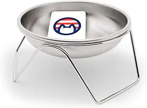 Raised Cat Bowl Stand for Food & Water by Americat  Made in USA  Stainless Steel, Spill-Proof Elevated Feeder, Dishwasher Safe, Human Grade, Whisker Friendly (Bowl + Stand)