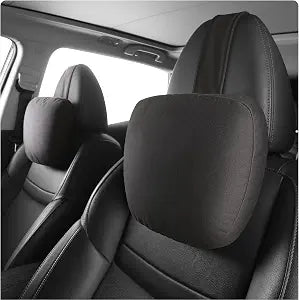2pcs Car Neck Pillow for headrests,Support Drive Seats Head Cushion Pillows,Microfiber Velvet,Plant-Based Polyester,Thickness & Height Adjustable,11.8x7.5,Inner Liner fillable (Black Color)