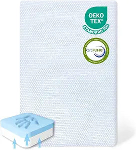Pack and Play Mattress,Dual Sided Memory Foam Pack N Play Mattresses,Breathable with Non-Slip Bottom Removable Cover