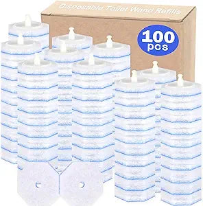 100 Count Disposable Toilet Wand Refills for Clorox Toilet Wand, 5X Cleaning Power Scrubber Refill, High-Density Disposable Brush Refills, 360 Efficient Cleaning, No Falling Apart, Fresh Fragrance