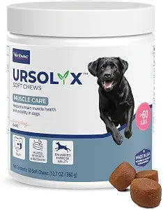 Virbac URSOLYX Soft Chews for Dogs | Muscle Health Support for Senior, Active or Recovering Dogs, Large Over 60lbs | 60 Count 2- Month Supply