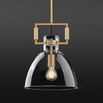 Modern Large Brass Kitchen Island Pendant Light, 10 '' W 1-Light Glass and Gold Island Pendant Lights,Dome Pendant Light, for Kitchen,Dining Room,Bathroom,Bar