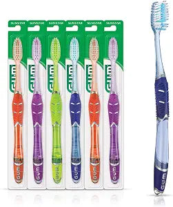 GUM Deep Clean Technique Soft Toothbrush, Full Head, 1 Count (6 Pack)