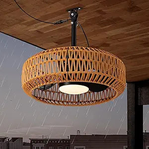 20" Outdoor Ceiling Fans with Lights for Patios, Waterproof Plug in Ceiling Fan with Remote, 3CCT Dimmable, Reversible, Gazebo Fan with Hanging Hook for Canopy,Pergola,Porch