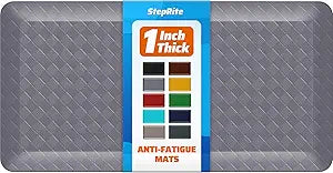StepRite 1 Thick Kitchen Mats for Floor, Anti Fatigue Kitchen Rugs, Non-Slip,Heavy Duty Water Resistant Kitchen Rug, Standing Desk Mat for Friends, Family, Home, Kitchen, Office (39" x 20", Grey)