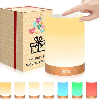 UNIFUN Baby Nursery Night Light Touch RGB Dimmable Bedside Table Lamp