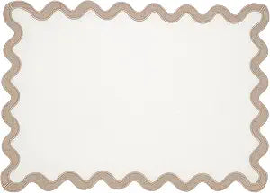 100% Linen Eco Scallop Border Placemat (Set of 4)