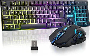 Gaming Wireless Keyboard and Mouse RGB Backlit Rechargeable Battery Gamer
