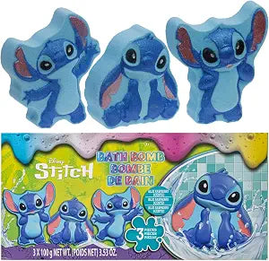 Stitch Bath Bomb Set, 3-Piece Character Shaped, Berry Scented