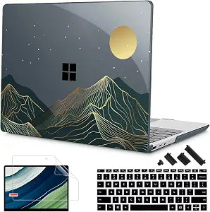 Mektron 2023 Microsoft Surface Laptop GO 3 Case 12.4" Compatible with Go 2/1 Laptop Cover 2022-2020 Releases Model 1943/2013 Plastic Hard Shell Case with Screen Protector, Abstract Mountain C112