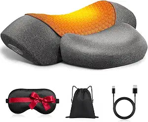 Upalled Cordless Heated Neck Massager Pillow for Pain Relief Deep Tissue, 3-in-1 Rechargeable Neck Cervical Traction Device with Heat, Massage, Electric Stretch, Ergonomic Shoulder Relaxer,Grey