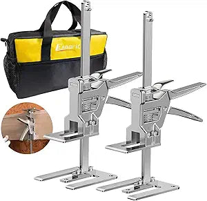 Labor Saving Arm Jack(2Pcs), 15.5 Inch Stainless Steel Multi-Function Jacks Lifter, Arm Tool Lift Jack for Installing Cabinets, Flooring and Windows, Load 440LBS, with Portable Bag