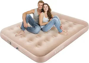 Air Mattress Full with Built-in Pump,Portable Inflatable Blow Up Mattress Plus Pillow,Waterproof Self Inflating Air Bed Guest Bed for Home Camping Hiking Travel Outdoors