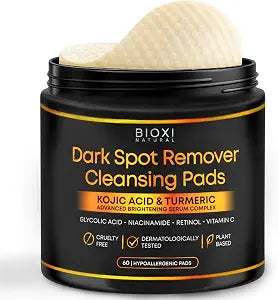 Dark Spot Remover Cleansing Pads with Kojic Acid & Turmeric for Face & Body