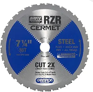 Champion Cutting Tool Corp Circular Saw Blade 7-1/4", 36T (RZR-714-36-S) -Cut Steel