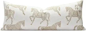 14x36 Lumbar Pillow Cover, Double Sided Horse Pattern Chenille Jacquard Long Body Pillow Covers for Bed Couch Sofa, Decorative Throw Pillows Cushion Cover for Living Room Bedroom