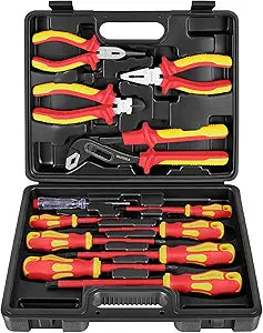 BILITOOLS Insulated Screwdriver & Pliers Set, 1000V Electrical Tools for Electrician Magnetic Phillips Slotted Pozidriv Tips