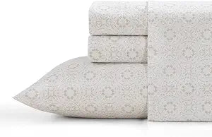 ELLE Decor Twin Microfiber Printed Sheet Set, 3-Piece, High Tide