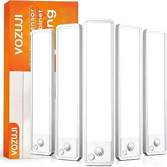 Under Cabinet Motion Sensor Lighting: Dimmable Rechargeable Lights Indoor - Battery Operated Lights - Undercabinet Wireless Closet Light Magnetic Led Light for Kitchen Home Bathroom Counter 5 Pack