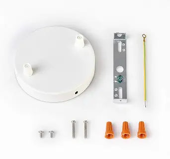 BRIGHTTIA 2-Port White Ceiling Canopy with Nylon Cord Grips - Plug-in Pendant to Hardwire Fixture Conversion Kit - 4.7in (120mm) Pendant Light Cover Plate - DIY Lighting Lamp Parts (BA-C102W)