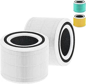 Core 300 Core 300s Filter Compatible with LEVOIT Core 300 and Core 300S VortexAir Air Purifier, Core 300-RF and Core P350 3-in-1 Hepa Filter, Part No. Core 300-RF and Core P350-RF, 2 Pack White