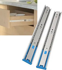 22 Inch 10 Pairs Soft Close Drawer Slides Full Extension Side Mount 100 LB Capacity Ball Bearing Sliding Heavy Duty Dresser Cabinet Rails