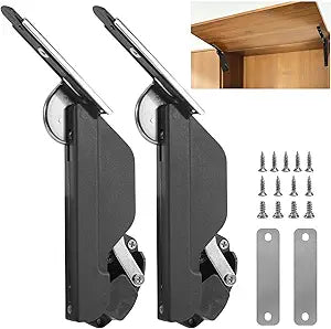 HBL' Lid Support Hinges with Soft Close, Adjustable Lid Stay for Overhead Cabinet Doors, 7-Level Strength Adjustment, 110 Opening, 20LBS Support