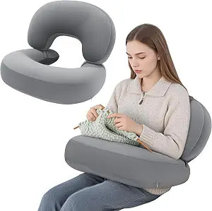 ROYALAY 2 Pcs Crochet Pillow for Lap Lumbar Support, Reading Pillow for Gaming with Memory Foam, Compact Arm Support for Reading Playing Crocheting Gaming Working